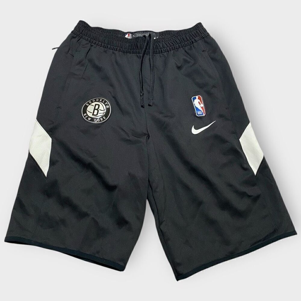 Nike NBA Brooklyn Nets Therma Flex Black Shorts Mens Size M-Tall AV1043-010 New